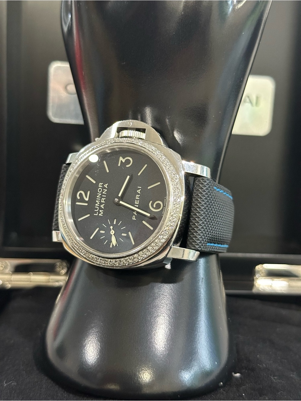 Panerai Luminor Marina Men's Black Diamond Watch